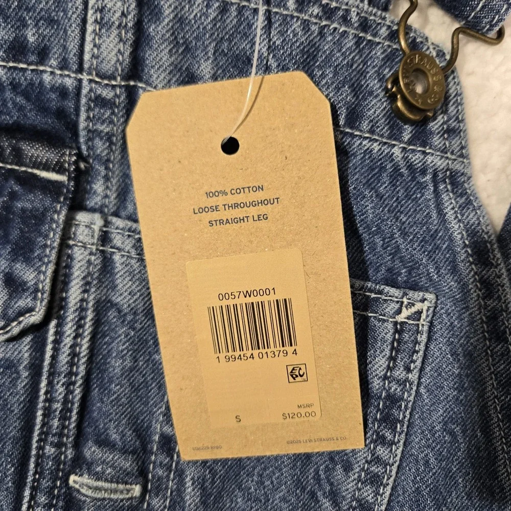 $120 Levis Workwear Loose Overalls Mens Size Small Denim Cotton Blue S
